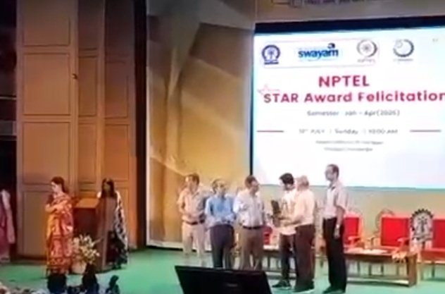 एनआईटी जमशेदपुर के शोधार्थी नितीश कुमार भकत को आईआईटी खड़गपुर में तीन प्रतिष्ठित NPTEL स्टार पुरस्कार एनआईटी जमशेदपुर के शोधार्थी नितीश कुमार भकत को आईआईटी खड़गपुर में तीन प्रतिष्ठित NPTEL स्टार पुरस्कार